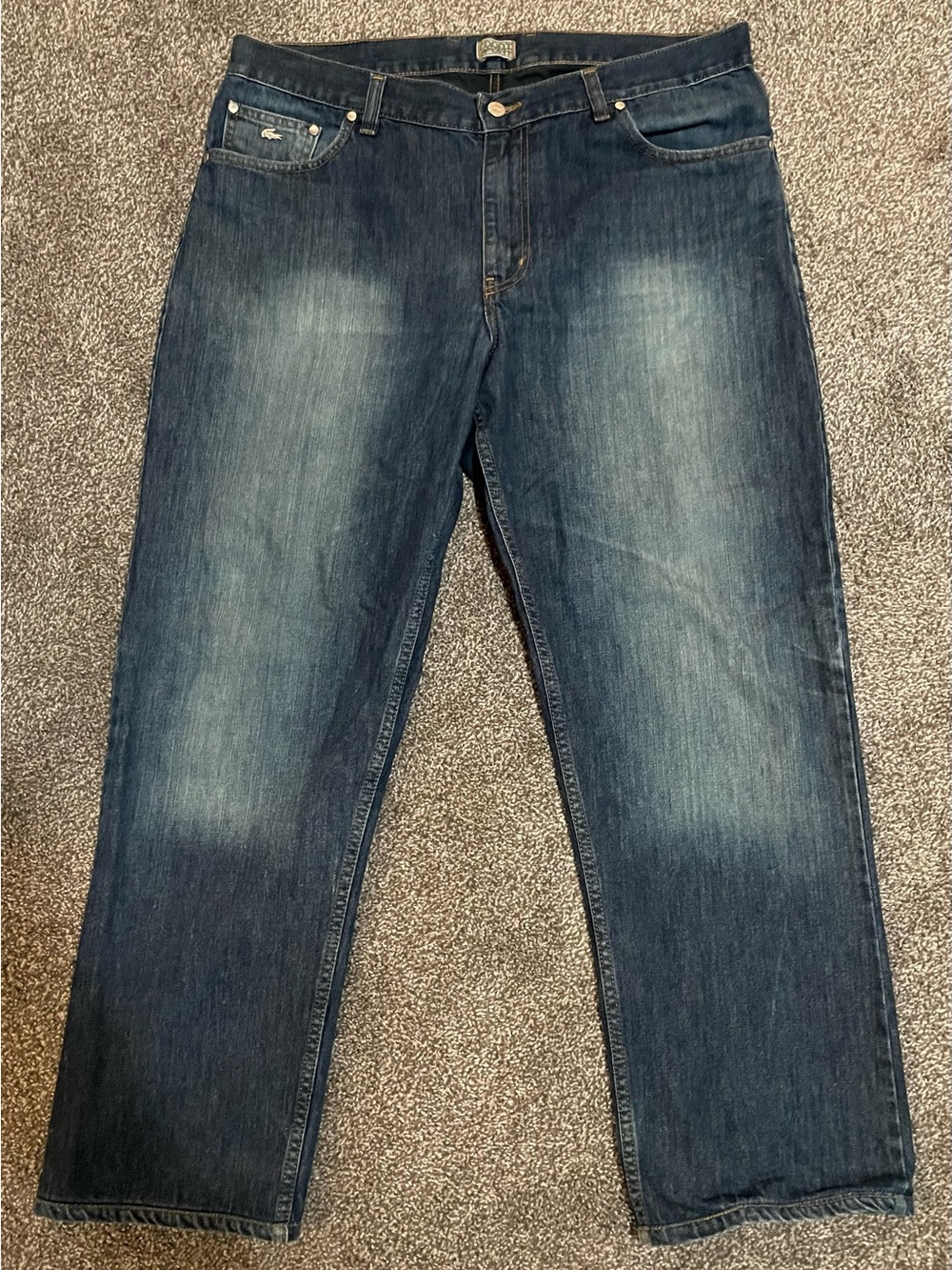 Lacoste Sport Men's Faded Blue Straight Jeans (Made in France)